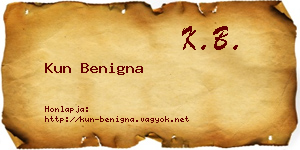 Kun Benigna névjegykártya
